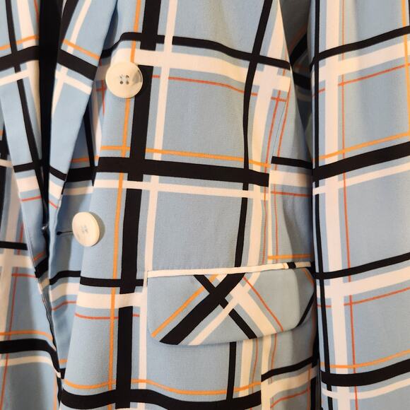 TOPSHOP Blazer in Window Pane Blue Plaid, Size 6 - Picture 9 of 14